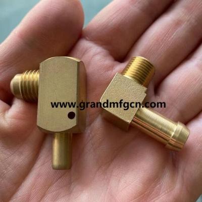 China custom precision brass machined parts quality brass turned parts elbow thread connectors brass fittings for sale