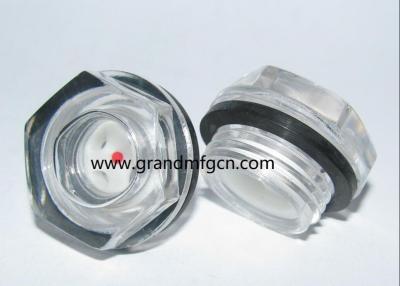 China PPMA Plastic hex oil level sight glass bsp thread G1/2 G3/4 G1