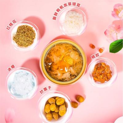 China Instant Osmanthus Kastanien Gestochene Pfirsichkaugummi Weiße Pilze Dessert Suppe 168g zu verkaufen