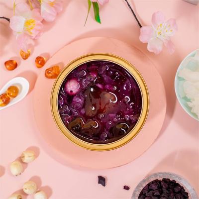 China Purple Sweet Potato Peach Gum Tremella Soup Light Dessert 168g 228g for sale