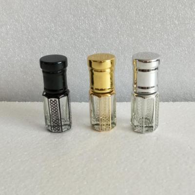 China Wholesale 3ml6ml12ml Personal Care Customized Logo Octagonal Shape Attar Perfume Oil Glass Bottle Arabic Oud Bottle With Glass Stick for sale