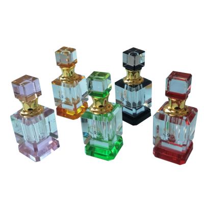 China Global Wholesale 3ml 12ml Square Clear Essential Oil Bottle Perfume Glass Crystal Bottle For Promotional Gift for sale