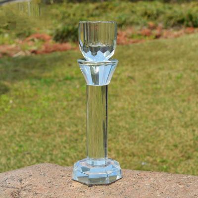 China Wedding Eco-friendly Luxury European Simple Crystal Clear Candle Holder Table Favor Home Hotel Decoration for sale