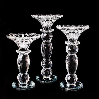 China Shape home wedding flower decoration hotel decoration crystal candle holder, wedding candlabra candlestick for table decoration for sale