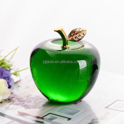 China Europe Summer 80mm Christmas Gift Decoration Wedding Souvenir Birthday Gift Green Blue Red Soft Crystal Glass Apple Pattern for sale