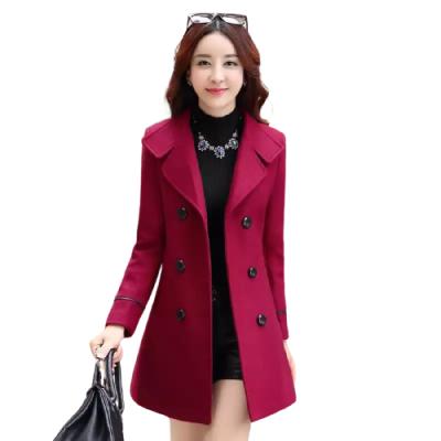 China Anti-wrinkle Sale Lady Autumn Winter Warm Plus Size Double Breasted Coats And Jackets For Women Outerwear for sale