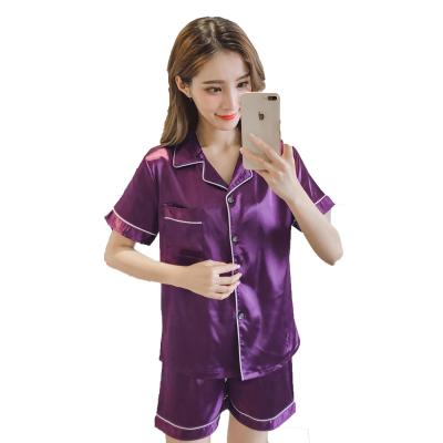 China Cute Korean Women QUICK DRY Lady Style Pajamas Two Piece Set Summer Shorts Sleeve Plus Size Sleepwear for sale