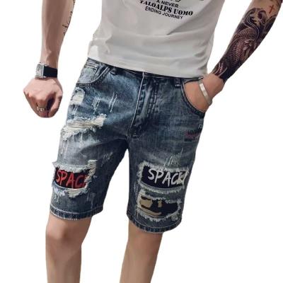 China X-Mier QUICK-DRY 2022 fashion five-point pants stretch thin feet new summer style denim polyester shorts men's jeans for sale