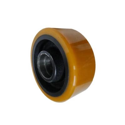 China Garment Shops Wholesale Price Industrial Pu Hydraulic Forklift Caster Bearing Wheel 125*54/60-47 for sale