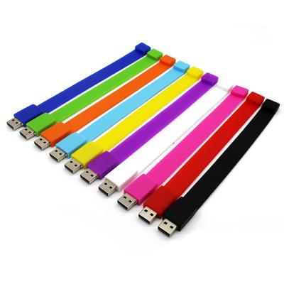 China Interesting Silicone Gifts Customized Wristband USB 4Gb 8Gb 16Gb 32Gb 64Gb USB Flash Drive for sale