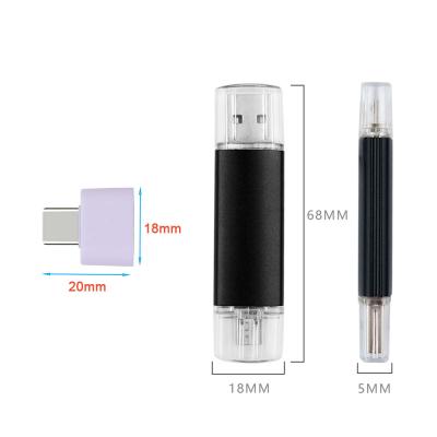 China Multifunctional Metal USB Cle Memory Stick OTG Flash Drive For Android Smartphone Dual APP 4GB 8GB 16GB 32GB 64GB for sale