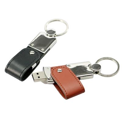 China Leather Leather Turn USB 128 Teacher Gift U Disk Pen Drive 32GB 16GB 64GB 4 8 GB 2.0 Custom Pen Drive for sale