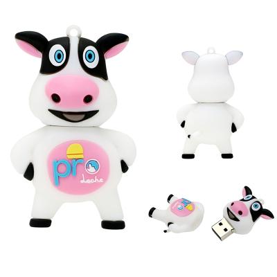 China Custom silicone silicone cow 1gb 2gb 4gb 8gb 16gb 32gb 64gb 128gb pvc usb flash drive pendrive for sale