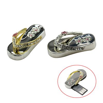 China Creative Metal Gifts Flip Flops Shoes 4Gb 8Gb 16Gb 32Gb 64Gb USB Metal Customized Flash Drive for sale