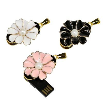 China Flash Metal 2.0 Metal Flower Thumb Drive 8GB 32GB 16GB 64GB 128GB Usb Drive Stick U Disk Girl Gift Pen Drive for sale