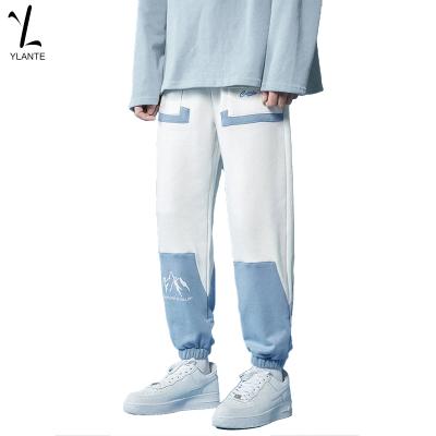 China Breathable Mens Loose Drawstring Sweatpants Casual Mens Pants Color Contrast Cotton Joggers Pants for sale