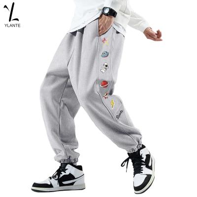 China New Design Custom Print Hip Hop Style Mens Joggers Cotton Cuff Drawstring Anti-Wrinkle Loose Dance Sports Tracksuit for sale