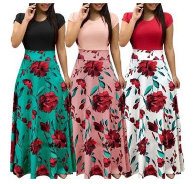 China Floral Print Sheath Breathable Sheath African Long Maxi Dress Fashion Clothes For Women African Women for sale