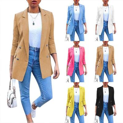 China Anti-wrinkle New OEM 2022 Women Anti-Wrinkle Office Blazer Lady Lapel Long Sleeve Custom Solid Color Thin Cardigan Jacket Slim Coat Suit Tops Casual Suit for sale