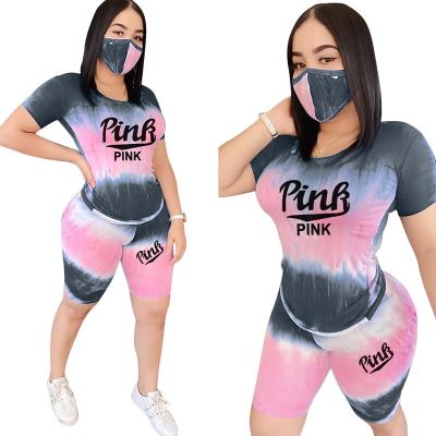 China 2021 New Arrival QUICK DRY Summer Lladies Two Piece Sets Link Dye Shorts Sheaths Equipment Women Casual Clothing 2 Piece Sets for sale