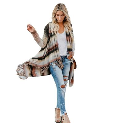 China Anti Wrinkle Anti Wrinkle Custom Design 2021 OEM Ladies Striped Long Sleeve Knit Cardigan Top Casual Women's Sweater for sale