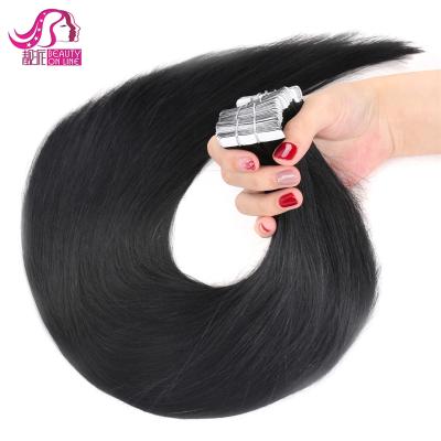 Cina Quality Silky Straight Virgin Remy Human Hair Natural Black Brazilian Russia Hair Tape In Hair Extensions in vendita