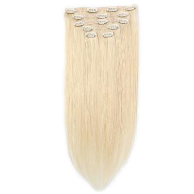 중국 Blonde Color Grade 12A Silky Straight Wave 100% Real Human Hair And Brazilian Hair Type Clips In Extensions 판매용