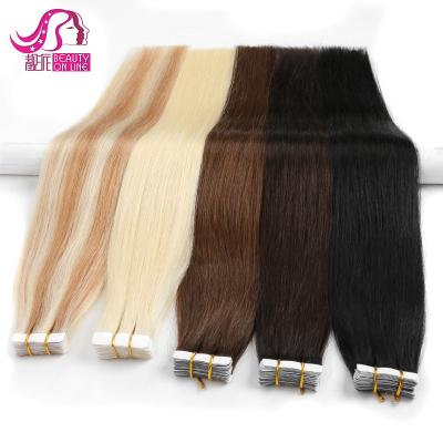 中国 natural & healthy & Best Wholesale Smooth Natural Straight Wave Hair Micro Remy Russian Skin Weft Invisisble Tape In Hair Extension 販売のため