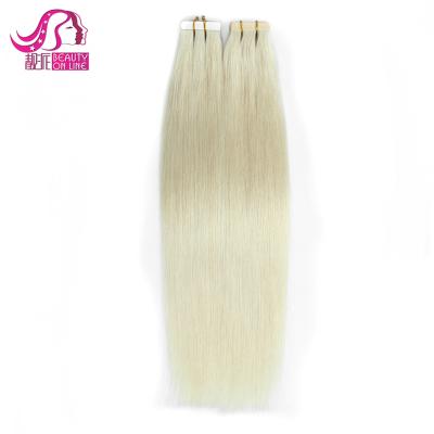 China Wholesale Silky Straight 10a Double Drawn 60a Indian Wave Color Ash Tape In 100 Blonde Hair Tape In Hair Extensions for sale