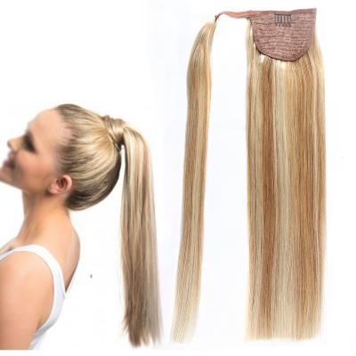 중국 Afro Beauty Silky Straight Wave Long Wrap Around Clip In Drawstring Ponytail Real Hair Pieces, 100% Hair Extensions Ponytails 판매용