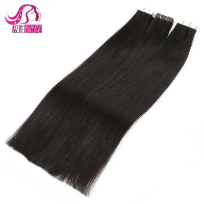 Chine Wave tape double hair 100%Human 10-15A wholesale hot sale silky straight 18&20 natural straight