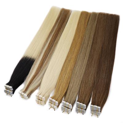 China 12A Silky Straight Invisible Brazilian Russian Virgin Natural Tape In Human Hair Extensions Te koop