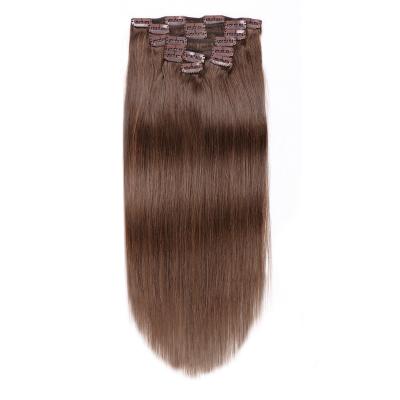 China Factory Price Body Wave Double Haired 100% Virgin Hair Full Head Colored Remy Clip In Hair Triple Weft Extension à venda