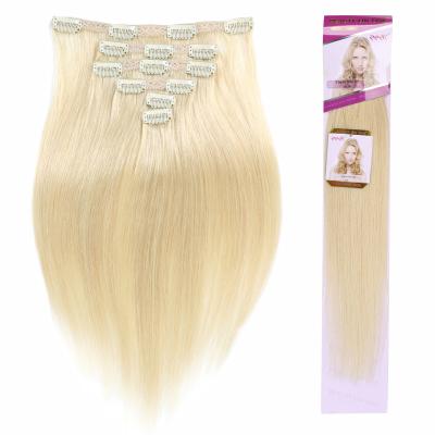 중국 Seamless Body Wave Clip In Hair Extensions With Weft Invisible Thin Remy Human Hair Thick Skin To Base Bleach Blonde 판매용