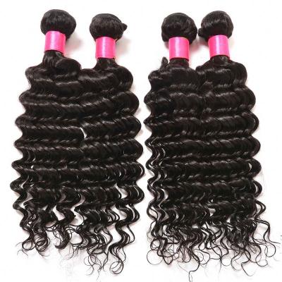 China Silky Straight Wave Deep Wave Bundles Natural Brazilian Hair Weft Color Grade 12A Virgin Hair Deep Wave Hair Extensions Bundles Deals à venda