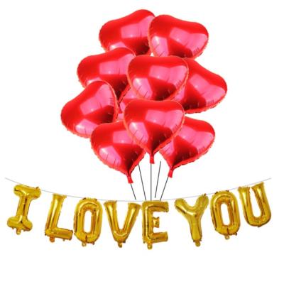 China Party decoration love peach heart-shaped thickened foil balloons to lift balloons 18 inch red foil balloons for sale