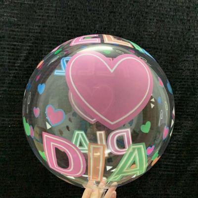 China Advertising Toy Spanish Love Printing Balloon 20inch Love Bobo Balloons Custom Bobo Balloons for sale