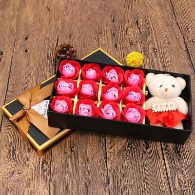 China Gifts 12 Bear Rose Soap Flowers Valentine's Day Hot Sale Gift Love Gift for sale