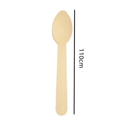 China Custom Disposable Wooden Utensils Spatula Spoon 110mm For Wedding Party for sale