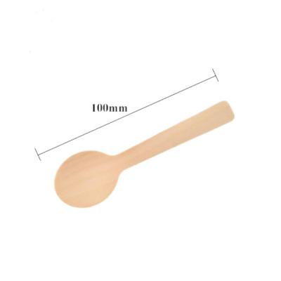 Chine cuillères de dessert en bois jetables de 100mm Birchwood pour manger 100 PCs à vendre