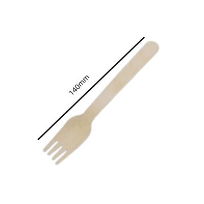 China Biodegradable Wooden Forks Bulk 140mm Woodable Disposable Wooden Utensils for sale