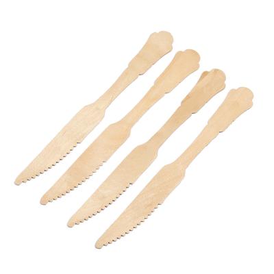 China 200mm Disposable Wooden Vintage Style Utensils Biodegradable Knife Bulk for sale