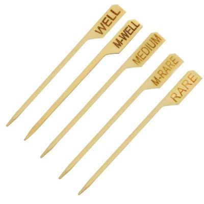 China De Lange Houten Vleespennen van Teppo Barbecue Bamboo Food Picks met Aangepast Embleem Te koop