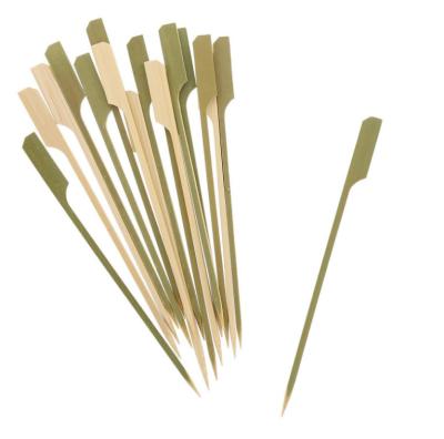 China 25cm Disposable Green Wooden Bamboo Sticks Bamboo Paddle Skewers for sale