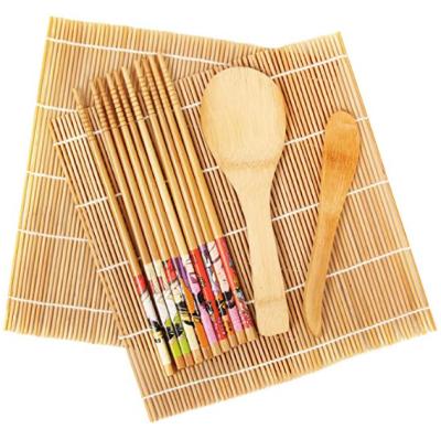 China OEM Japans Bamboe die Mats At Home Sushi Kit met Eetstokjesmes Rolling Te koop