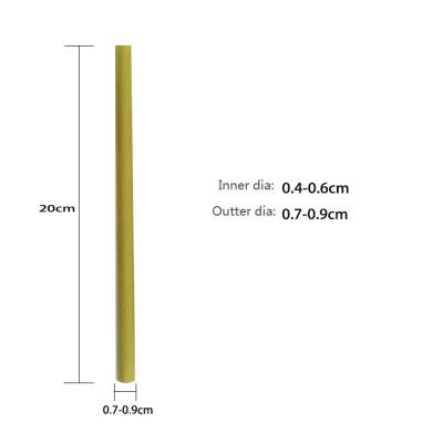 China das palhas de bambu verdes da fibra de 20cm palhas Compostable para aumentar para bebidas frias do leite à venda