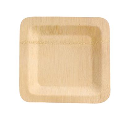 China Biodegradable Square Disposable Bamboo Plates 5 inch for Restaurant for sale