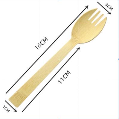 Chine couverts en bambou jetables Sporks biodégradable de 16cm en vrac pour la salade de gâteau à vendre