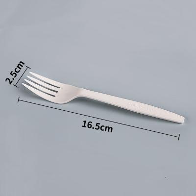 China El plástico a granel abonable del Pla del 16.5CM bifurca los cubiertos disponibles en venta