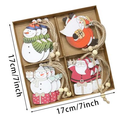 China Decorative Christmas Engraved Wooden Gift Tags Set Box for sale